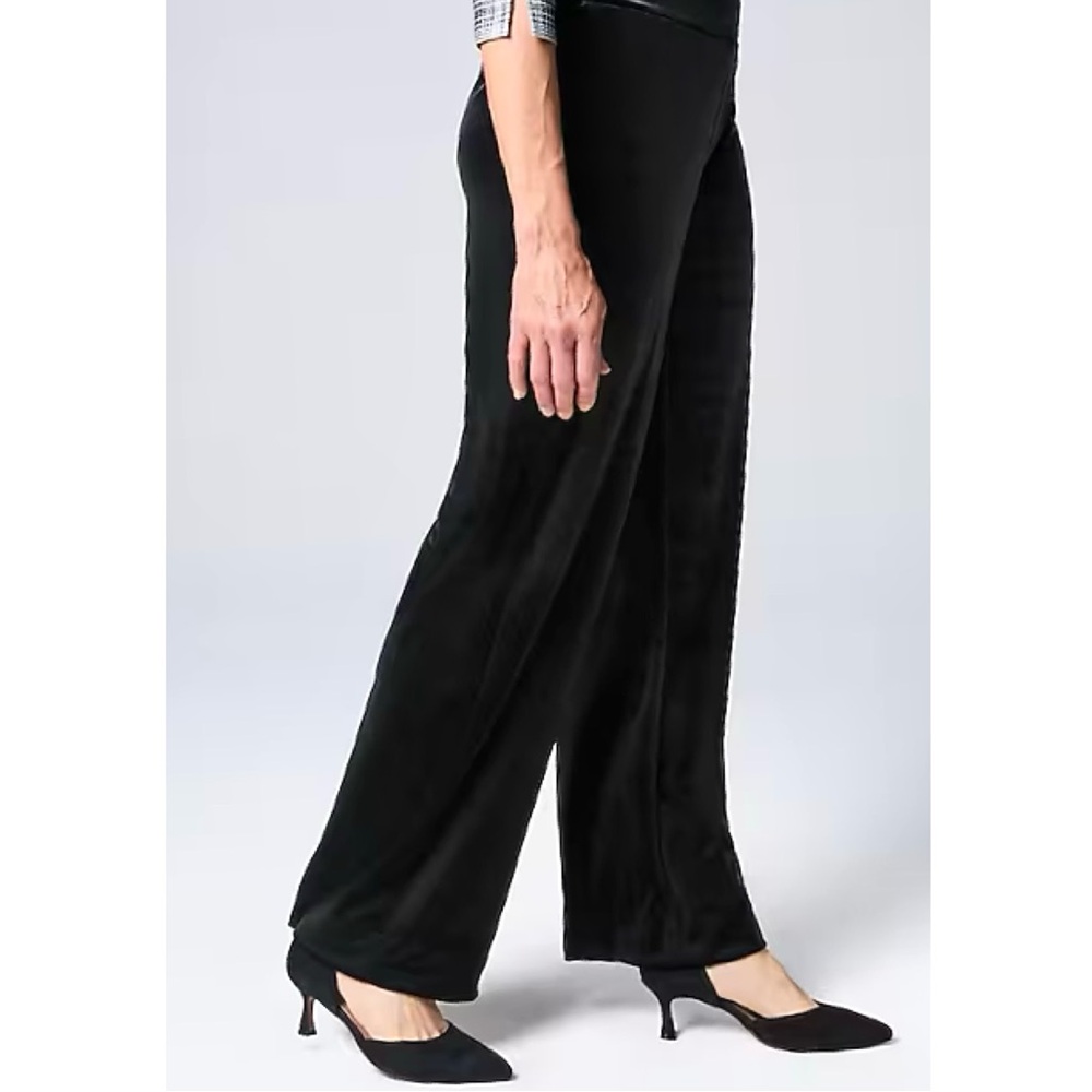 J. Jill Wearever Velvet Pants Women’s Size L Smooth Fit Full Leg Pull On Stretch